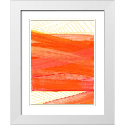 Warm Rays II White Modern Wood Framed Art Print with Double Matting by Kaelber, Renee