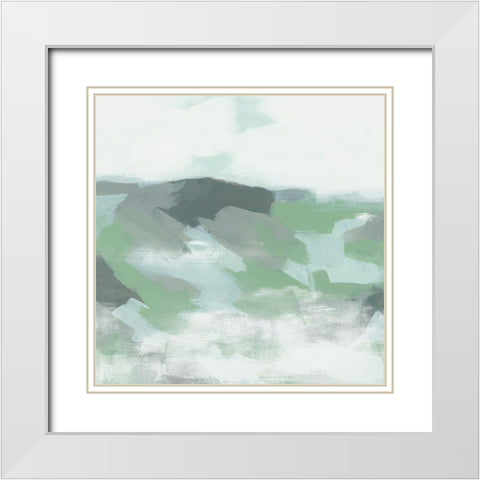 Green Muir I White Modern Wood Framed Art Print with Double Matting by Vess, June Erica