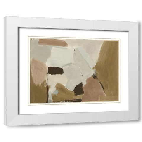 Almondine I White Modern Wood Framed Art Print with Double Matting by Barnes, Victoria