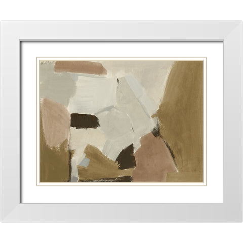 Almondine I White Modern Wood Framed Art Print with Double Matting by Barnes, Victoria