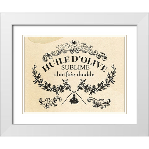 Antique French Label IV White Modern Wood Framed Art Print with Double Matting by Green, Jacob