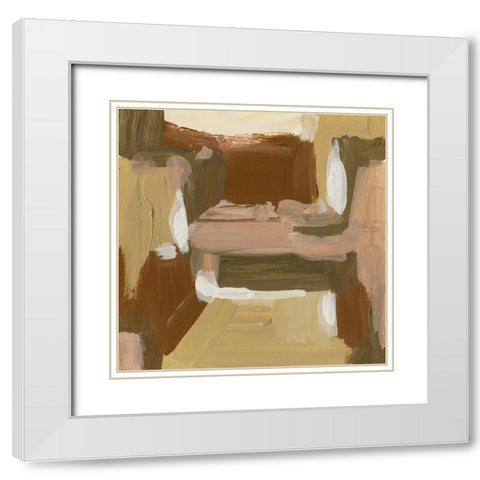 Yellow Dawn I White Modern Wood Framed Art Print with Double Matting by Wang, Melissa
