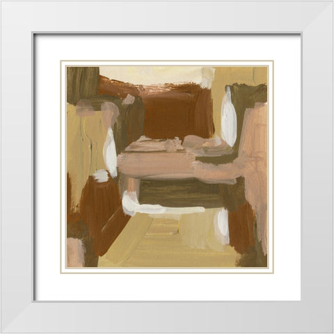 Yellow Dawn I White Modern Wood Framed Art Print with Double Matting by Wang, Melissa