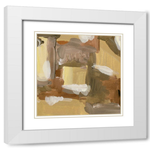 Yellow Dawn V White Modern Wood Framed Art Print with Double Matting by Wang, Melissa