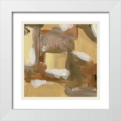 Yellow Dawn V White Modern Wood Framed Art Print with Double Matting by Wang, Melissa