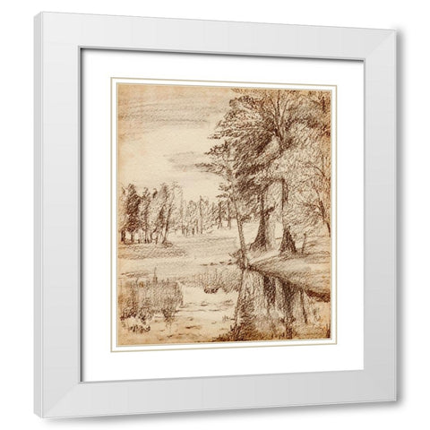 Forest View I White Modern Wood Framed Art Print with Double Matting by Wang, Melissa