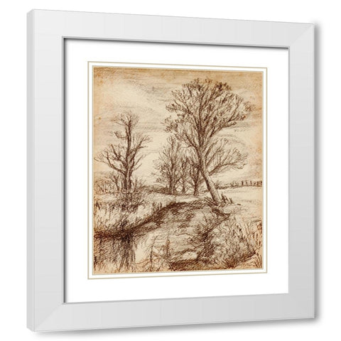 Forest View II White Modern Wood Framed Art Print with Double Matting by Wang, Melissa