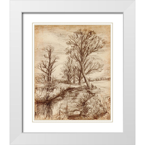 Forest View II White Modern Wood Framed Art Print with Double Matting by Wang, Melissa