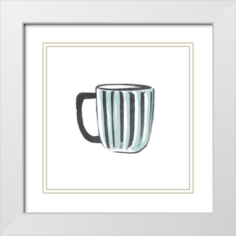 Coffee Kitsch II White Modern Wood Framed Art Print with Double Matting by Vess, June Erica