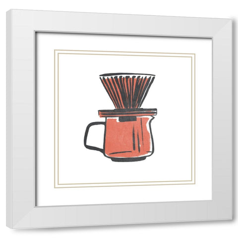 Coffee Kitsch IX White Modern Wood Framed Art Print with Double Matting by Vess, June Erica