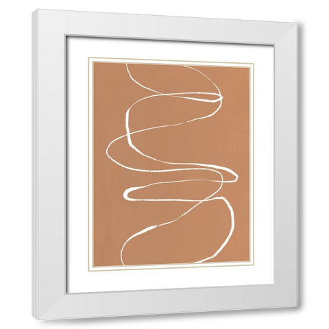 Terracotta Drift I White Modern Wood Framed Art Print with Double Matting by Warren, Annie