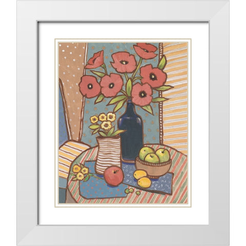 Table Still Life I White Modern Wood Framed Art Print with Double Matting by OToole, Tim
