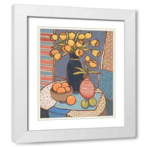 Table Still Life II White Modern Wood Framed Art Print with Double Matting by OToole, Tim