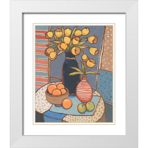 Table Still Life II White Modern Wood Framed Art Print with Double Matting by OToole, Tim