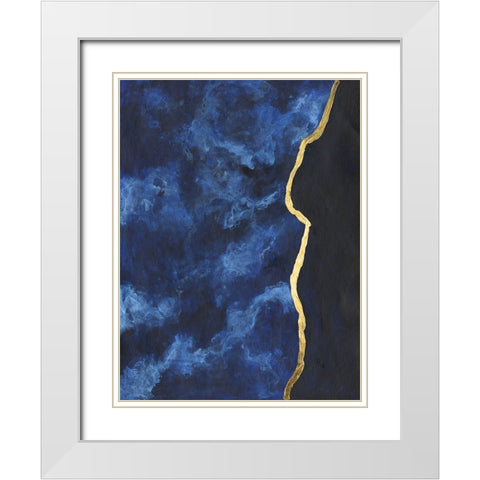 Gilt Indigo I White Modern Wood Framed Art Print with Double Matting by Willett, Michael