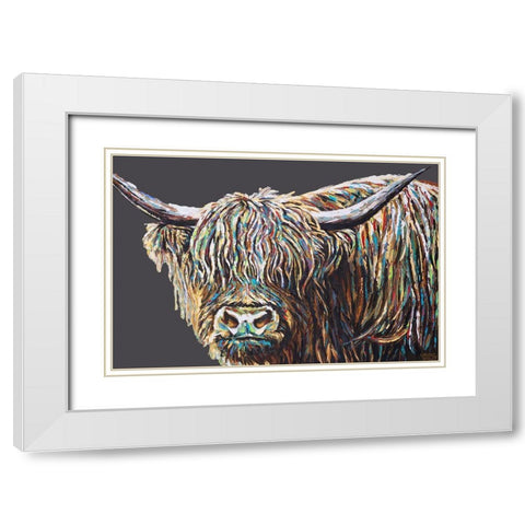 Custom Woolly Highland I White Modern Wood Framed Art Print with Double Matting by Vitaletti, Carolee