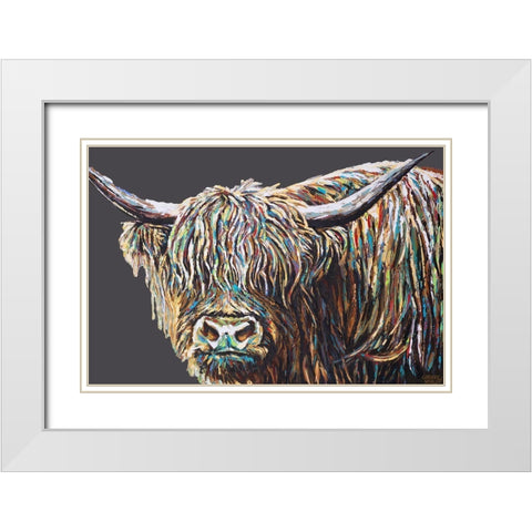 Custom Woolly Highland I White Modern Wood Framed Art Print with Double Matting by Vitaletti, Carolee