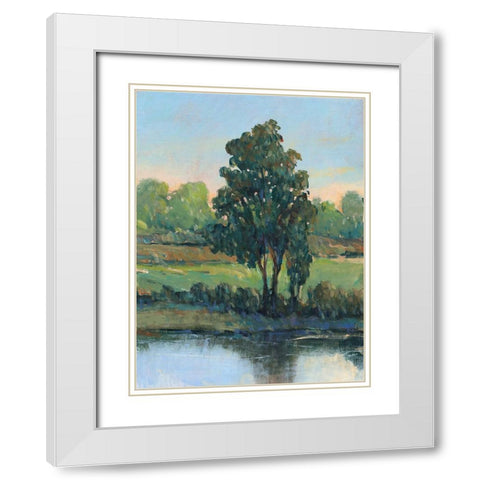 Tree by the Riverbank I White Modern Wood Framed Art Print with Double Matting by OToole, Tim
