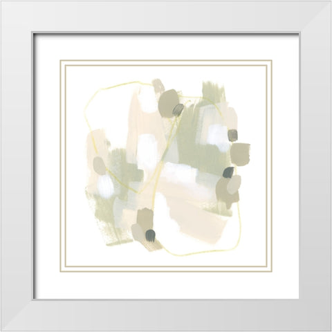 Sage Cartography I White Modern Wood Framed Art Print with Double Matting by Vess, June Erica