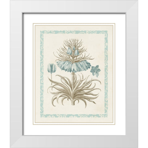 Willow Blue Besler II White Modern Wood Framed Art Print with Double Matting by Vision Studio