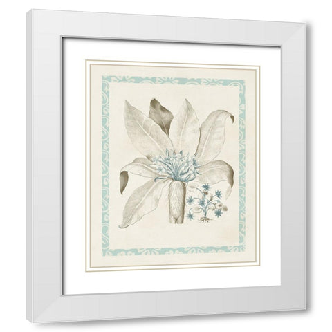 Willow Blue Besler V White Modern Wood Framed Art Print with Double Matting by Vision Studio