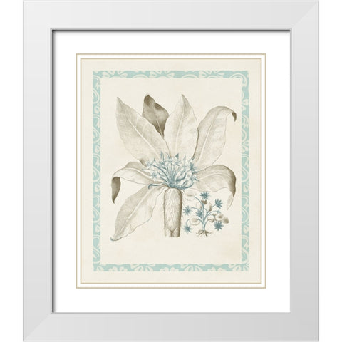 Willow Blue Besler V White Modern Wood Framed Art Print with Double Matting by Vision Studio