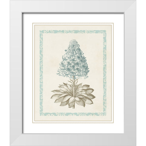 Willow Blue Besler VI White Modern Wood Framed Art Print with Double Matting by Vision Studio