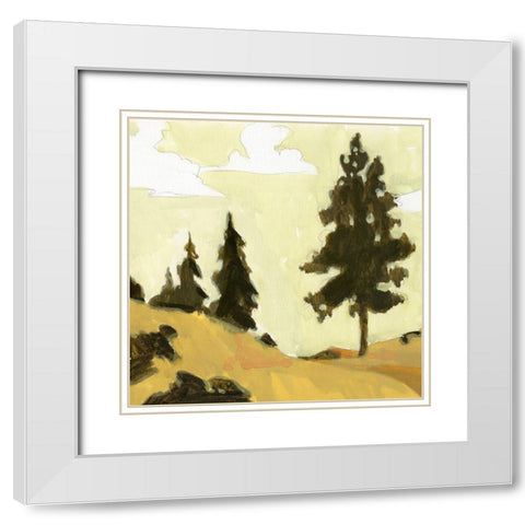 State Park Pine Sketch I White Modern Wood Framed Art Print with Double Matting by Green, Jacob