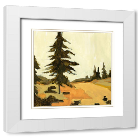 State Park Pine Sketch IV White Modern Wood Framed Art Print with Double Matting by Green, Jacob
