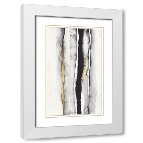 Inked Bands I White Modern Wood Framed Art Print with Double Matting by Willett, Michael