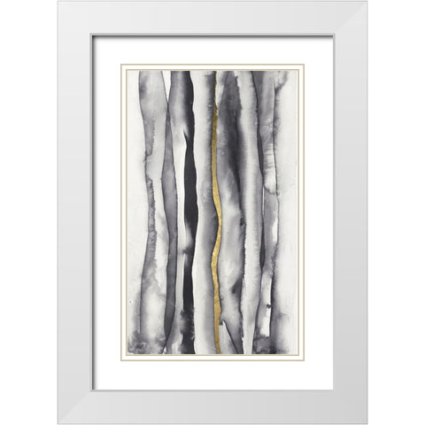 Inked Bands II White Modern Wood Framed Art Print with Double Matting by Willett, Michael