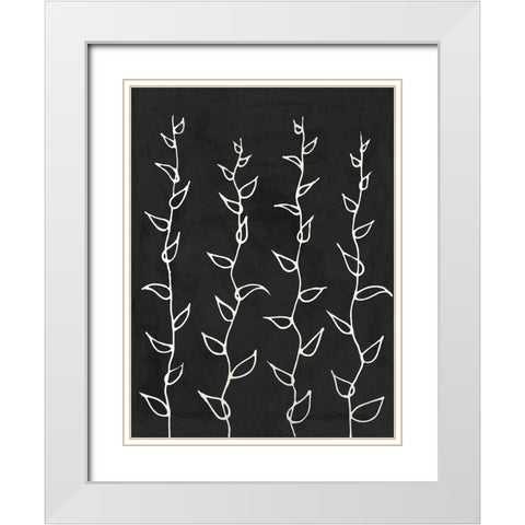 Ivory Vines I White Modern Wood Framed Art Print with Double Matting by Willett, Michael