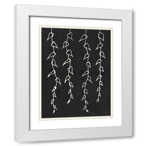 Ivory Vines II White Modern Wood Framed Art Print with Double Matting by Willett, Michael