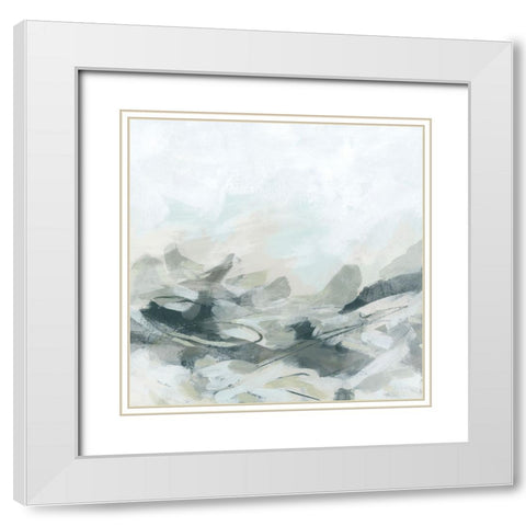 Granite Surf I White Modern Wood Framed Art Print with Double Matting by Vess, June Erica