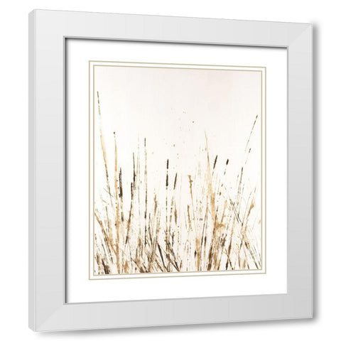 Golden Sea Oats II White Modern Wood Framed Art Print with Double Matting by Lam, Vanna