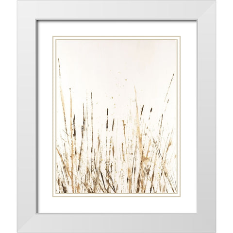 Golden Sea Oats II White Modern Wood Framed Art Print with Double Matting by Lam, Vanna
