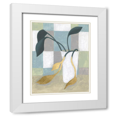 Plant Vased I White Modern Wood Framed Art Print with Double Matting by Lam, Vanna