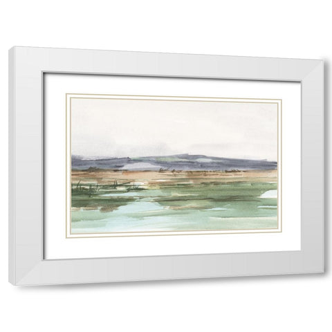 Serene Mountain View I White Modern Wood Framed Art Print with Double Matting by Harper, Ethan