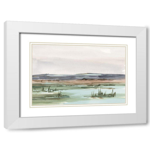Serene Mountain View II White Modern Wood Framed Art Print with Double Matting by Harper, Ethan