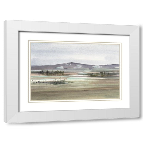 Muted Marsh I White Modern Wood Framed Art Print with Double Matting by Harper, Ethan