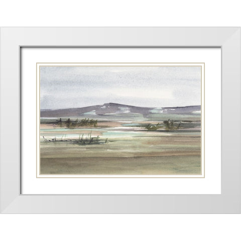 Muted Marsh I White Modern Wood Framed Art Print with Double Matting by Harper, Ethan