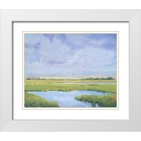 Summer Marsh I White Modern Wood Framed Art Print with Double Matting by OToole, Tim