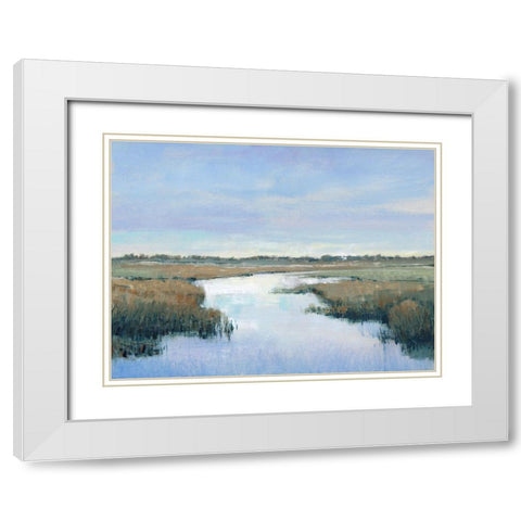 Coastal Plains II White Modern Wood Framed Art Print with Double Matting by OToole, Tim