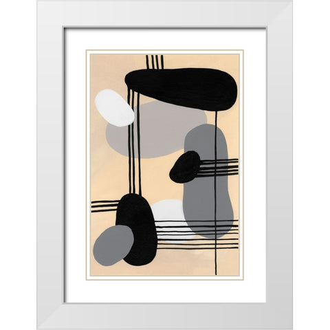 Interconnected Shapes II White Modern Wood Framed Art Print with Double Matting by Moore, Regina