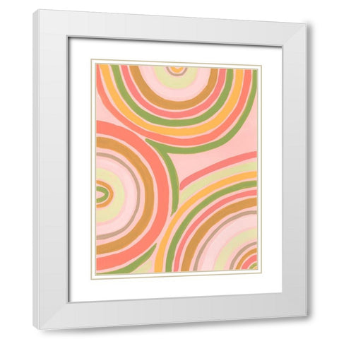 Abstract Rainbow II White Modern Wood Framed Art Print with Double Matting by Moore, Regina