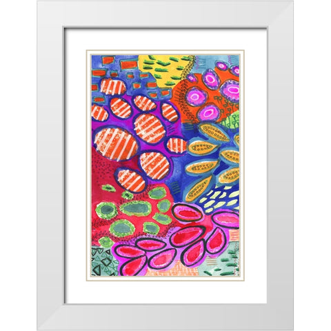 Vibrantly Changing I White Modern Wood Framed Art Print with Double Matting by Moore, Regina