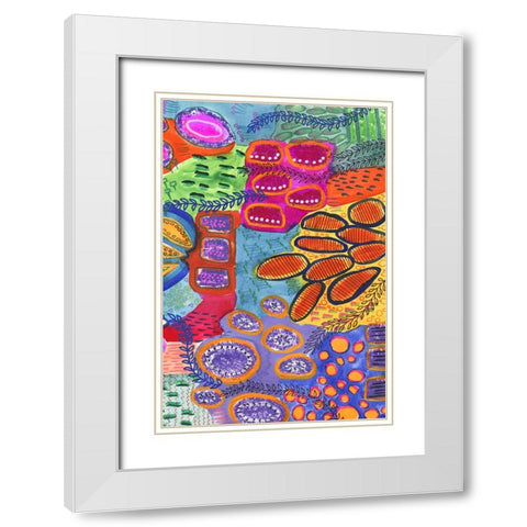 Vibrantly Changing II White Modern Wood Framed Art Print with Double Matting by Moore, Regina