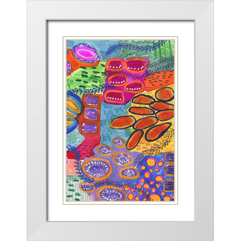 Vibrantly Changing II White Modern Wood Framed Art Print with Double Matting by Moore, Regina