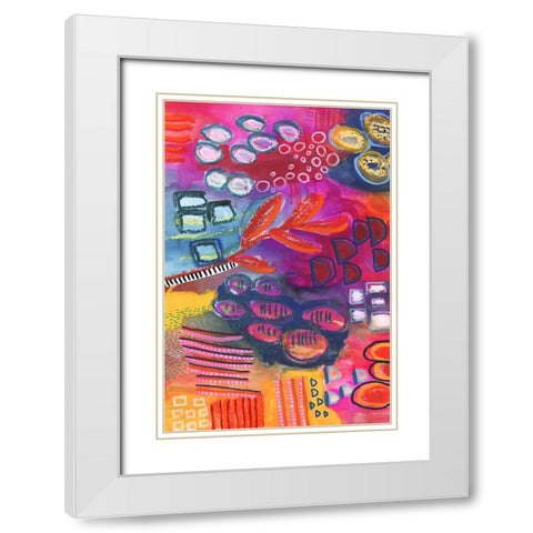 Vivaciously Changing I White Modern Wood Framed Art Print with Double Matting by Moore, Regina