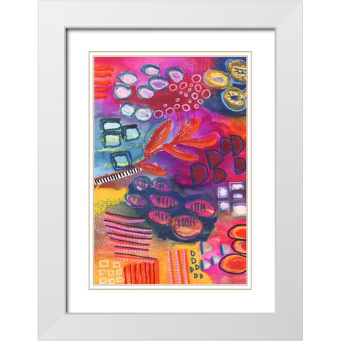 Vivaciously Changing I White Modern Wood Framed Art Print with Double Matting by Moore, Regina